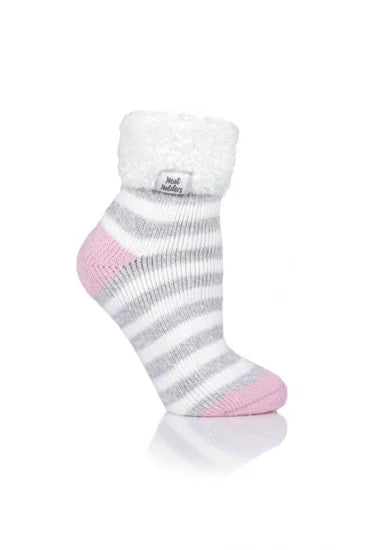 LADIES HEAT HOLDERS SLEEP SOCKS - FEATHER TURN OVER CUFF TOG2.3