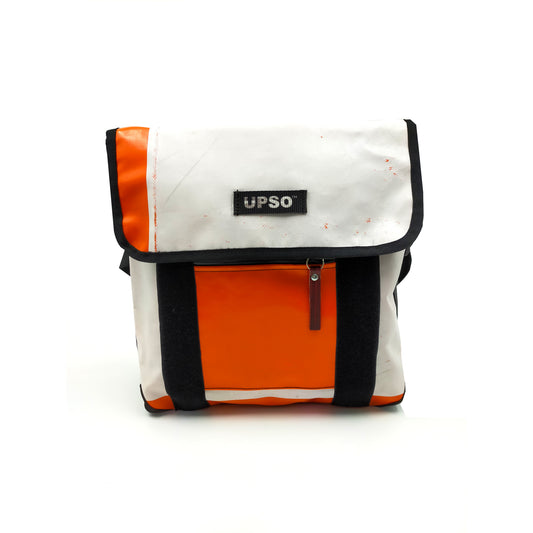 Medway Messenger Bag Small – White/Orange – MM091216