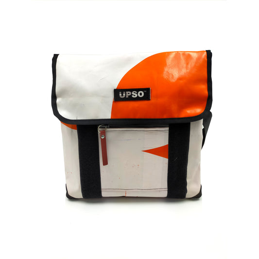 Medway Messenger Bag Small – White/Orange – MM091218